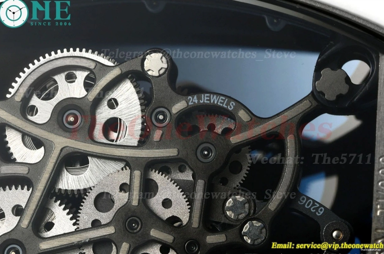 Strap Skeleton RM055 RMUL2 On Dial Blue T+F White Ceramic Rubber White 1225